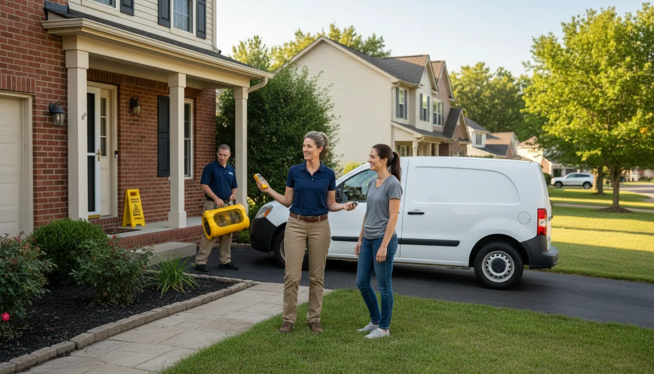Residential water damage restoration in Yale, IL